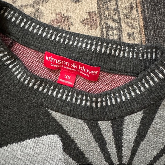 Krimson Klover Suzanne Peace Love Ski Graphic Intarsia Pullover Sweater XSmall - Picture 4 of 6